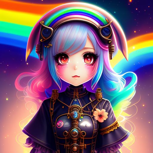 rainbow anime chibi