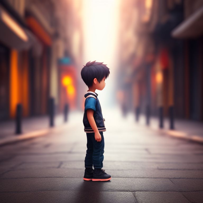 boy walking alone