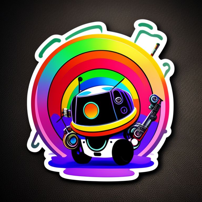 Rainbow Robot Stickers