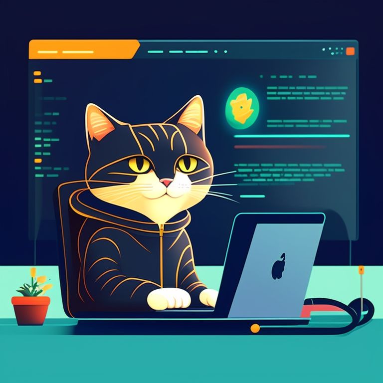 Dev A Cat With A Hoodie Programming In Front Of A Computer