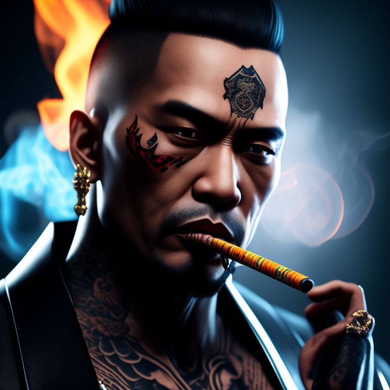 curlygaur894 portrait of yakuza slim boss