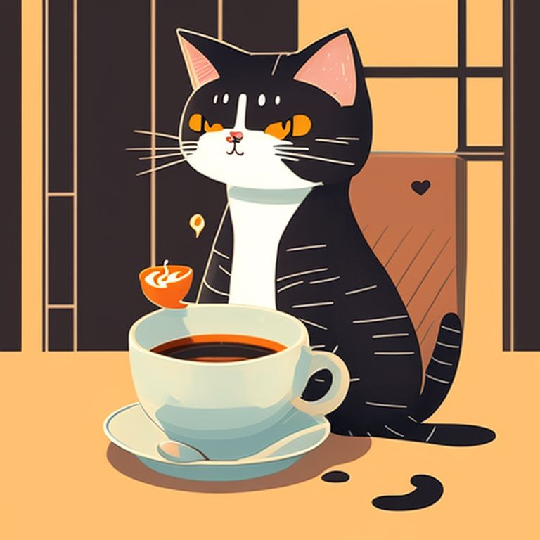 mustyhawk807 a cat drinking coffee