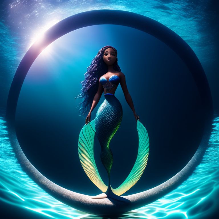 keisha_79baby: Beautiful black mermaid with long braids, long mermaid