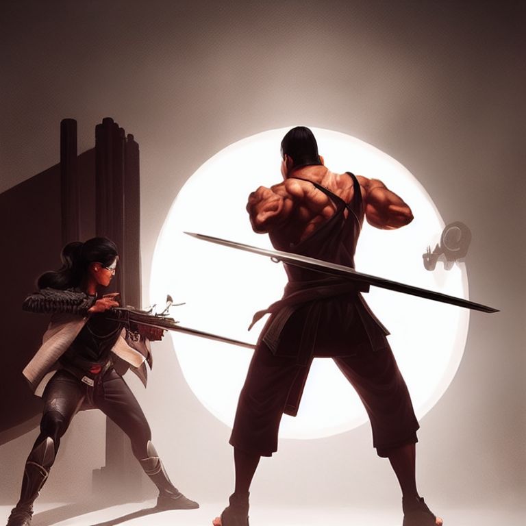 hows andro tate , a martial artist, standing in a dojo surrounded by weapons and martial arts equipment, featuring deep shadows and contrast, in the style of greg rutkowski and artgerm, with intricate details and sharp focus., how is andro tate 
