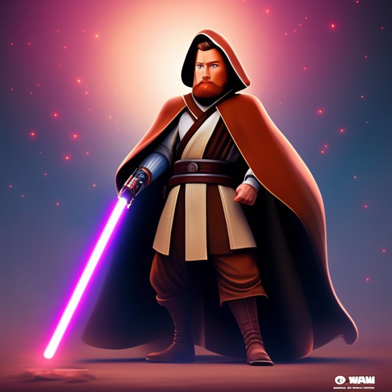 sneaky-cod840: Obi-Wan Kenobi cartoon with sombrero and lightsaber