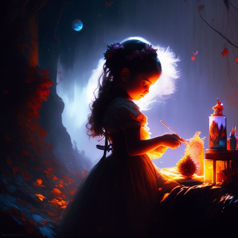 grippinglion4 A beautiful woman paints a beautiful scene, and the