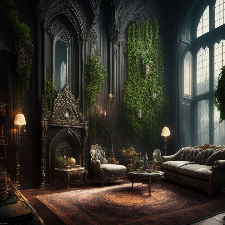 gothic castle living room