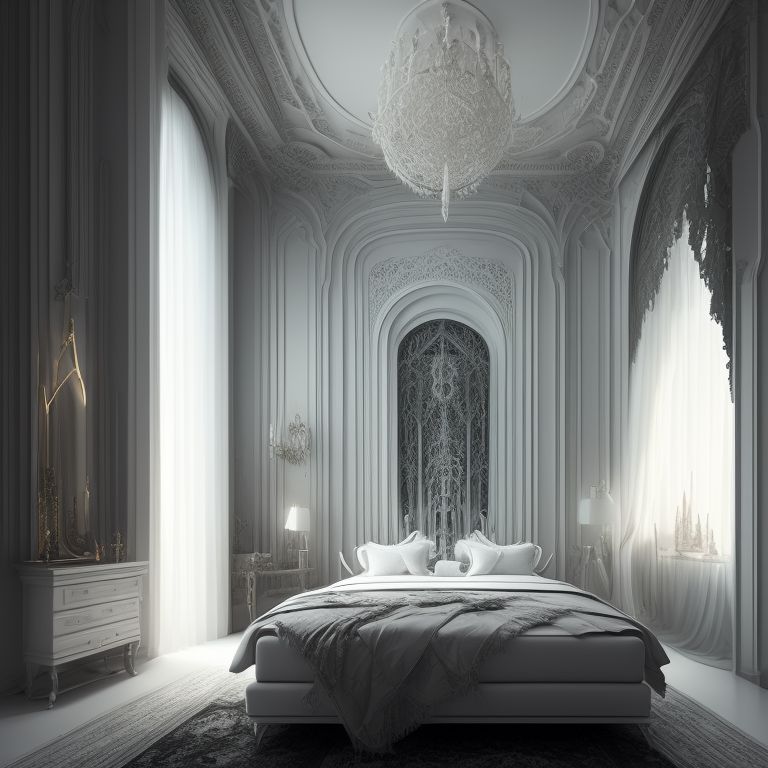 shabby-rail874: bedroom minimalism gothic style interior design 