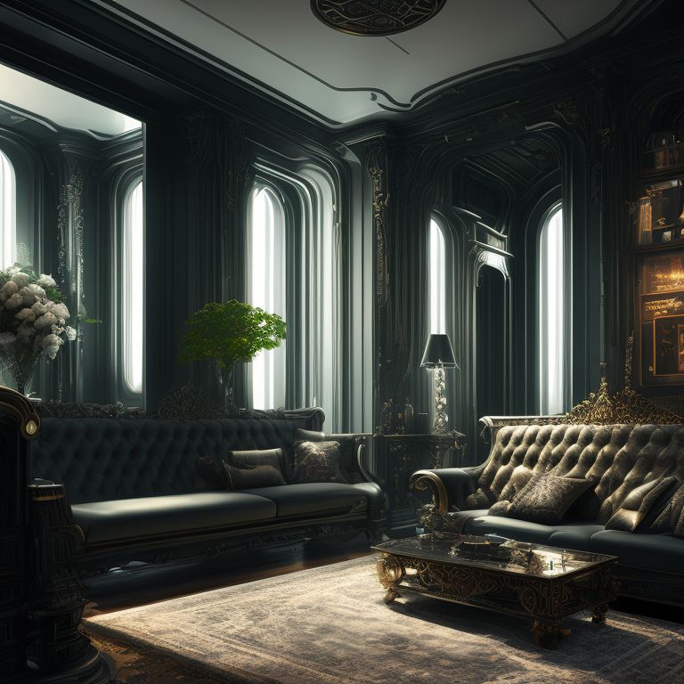 urban look, star trek interior design living room gothic style clean modern , highly detailed and intricate design by zaha hadid, intricategreens, Digital painting, artstationapples, Concept art, smooth and