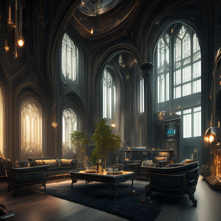 urban look, star trek interior design living room gothic style clean modern , highly detailed and intricate design by zaha hadid, intricategreens, Digital painting, artstationapples, Concept art, smooth and