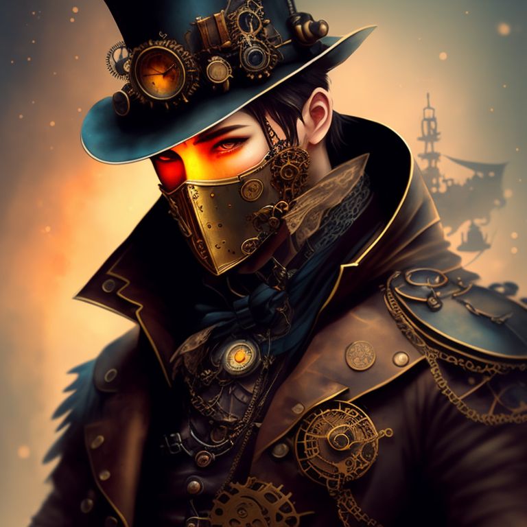 glass-baboon957: Steampunk hero in the dark, concept art in steampunk style