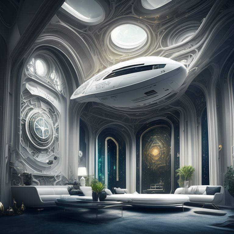 urban look, star trek space ship interior design living room gothic style clean modern white wall, highly detailed and intricate design by zaha hadid, intricategreens, Digital painting, artstationapples, Concept art, smooth and
