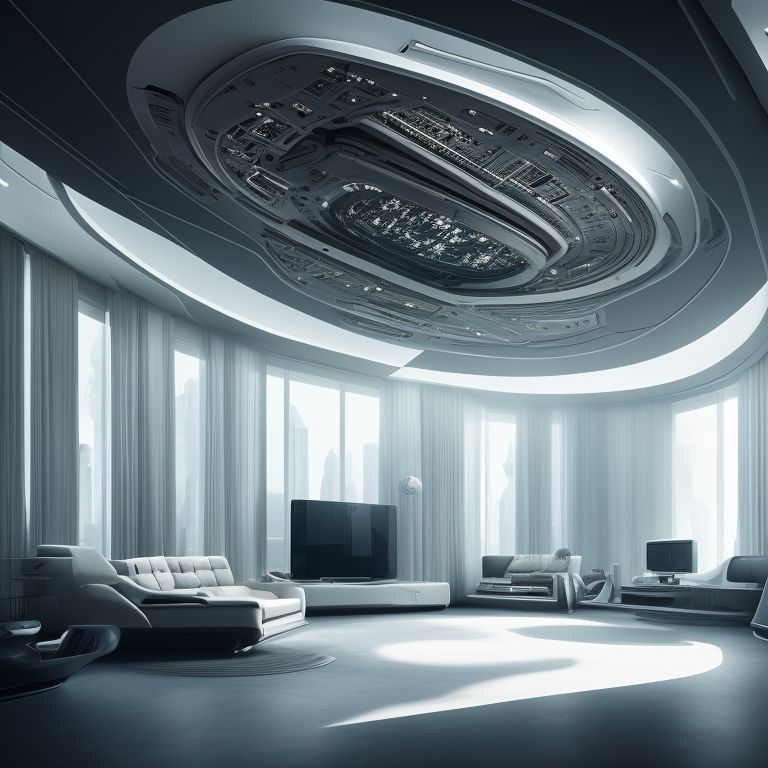 urban look, star trek space ship interior design living room gothic style clean modern white flat wall Low ceiling, highly detailed and intricate design by zaha hadid, intricategreens, Digital painting, artstationapples, Concept art, smooth and