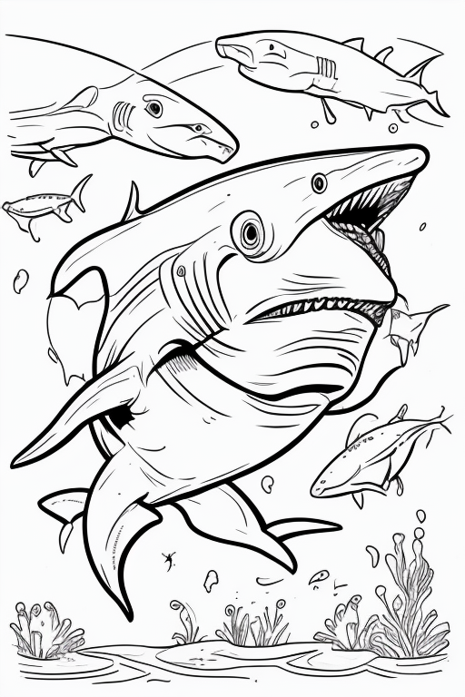 cute hammerhead shark coloring page