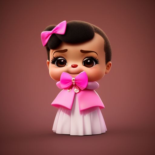 scary-locust231: boss baby, Disney style, headshot, cute, smiling, unreal  engine, detailed, ultra high definition, pretty, cute, pink tie, 2 afro  puffs with pink bows