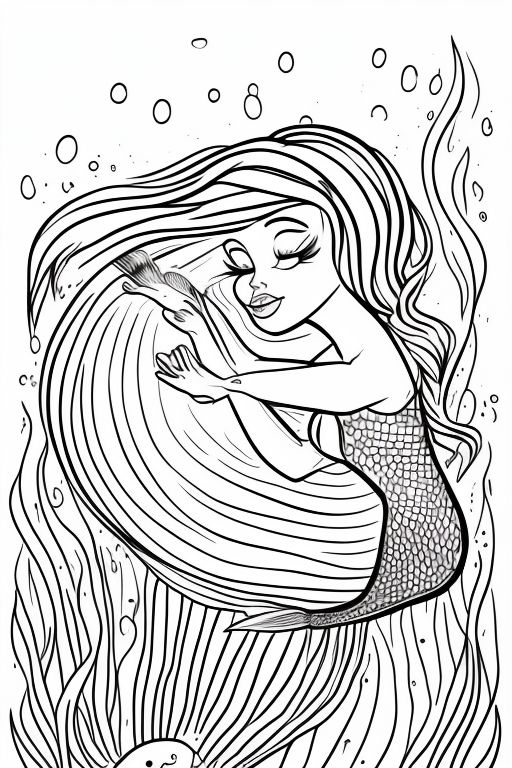 girl swimming coloring page