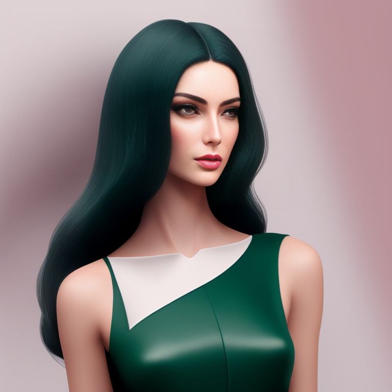 Uneven Kudu Longest Black Hair Pale Skin Emerald Green Eyes