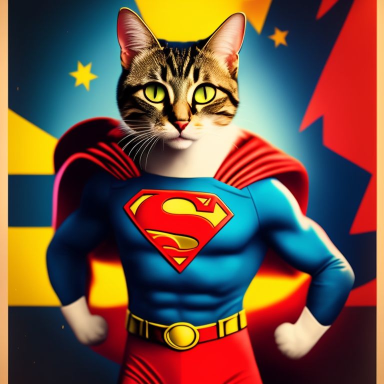 giftedcat912 cat wearing superman uniform