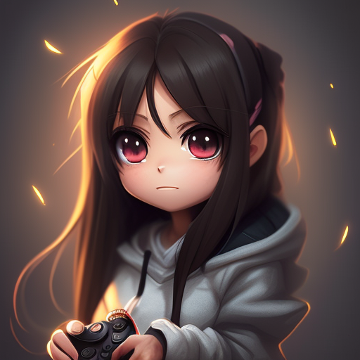 chibi anime girl with brown hair