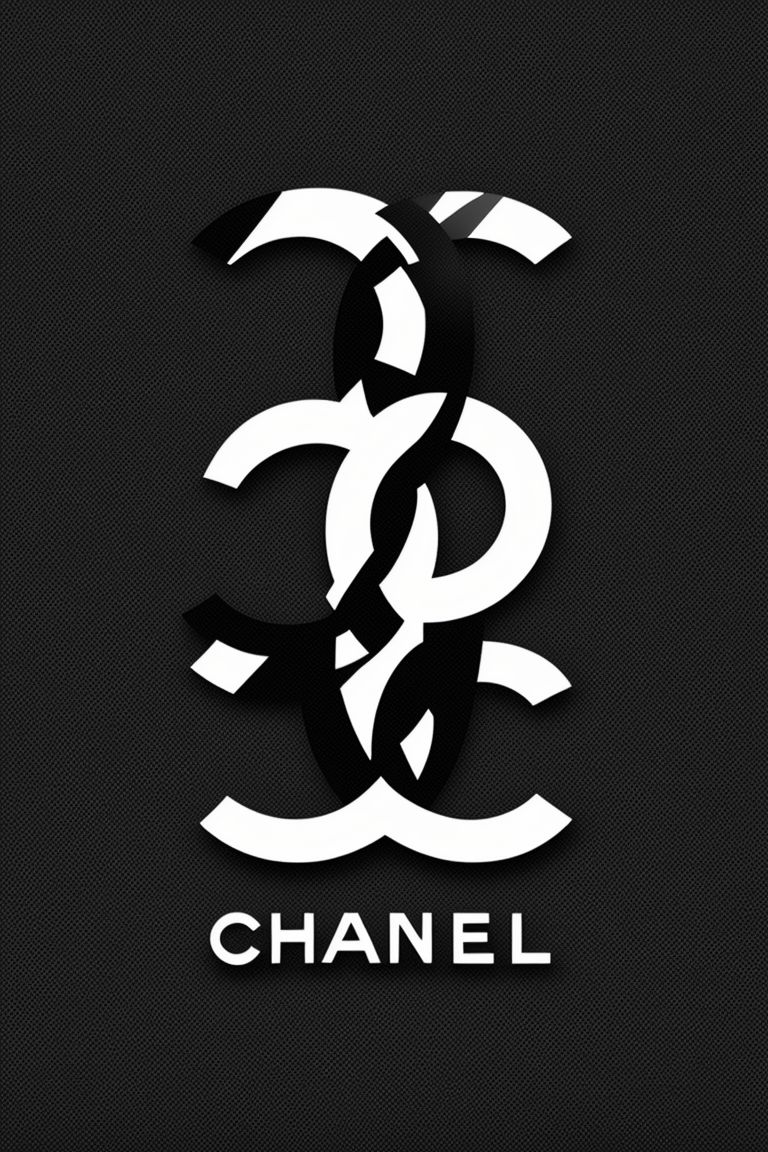 chanel logo black background