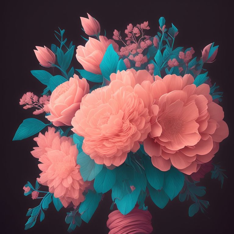 addison Peach, pink, teal