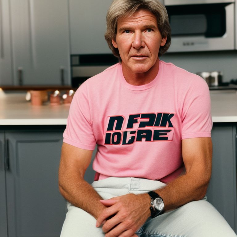 arvintayao: candid Harrison Ford deep fake not so look alike wearing a  t-shirt