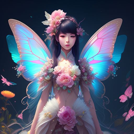 Nimble Gnu Beautiful Full Body Fairy Flower Hair Butterfly Wings