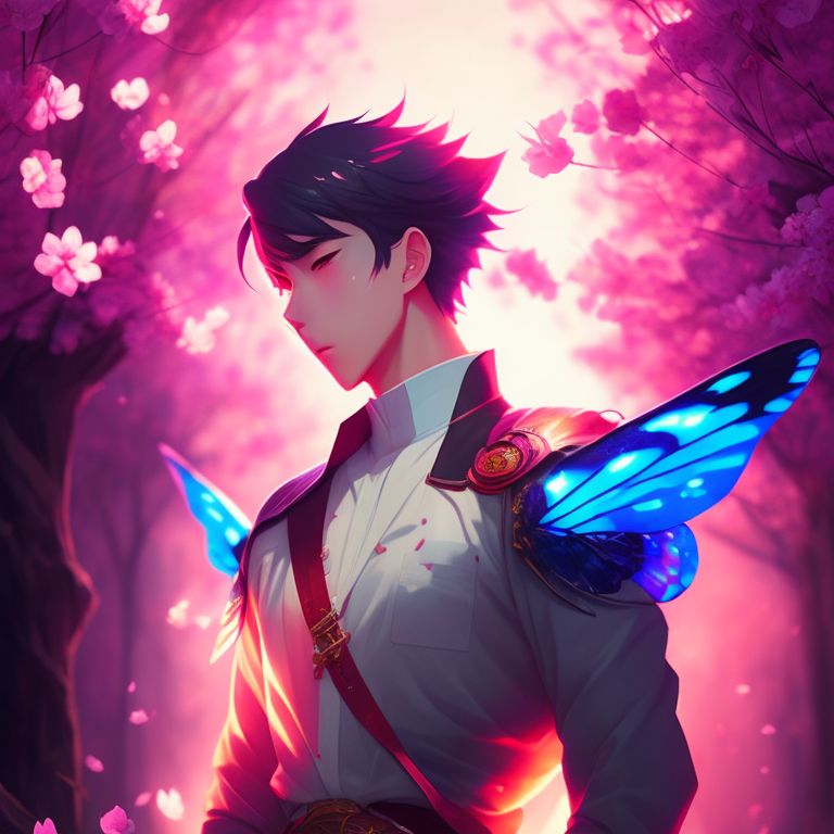 glowing butterflies anime