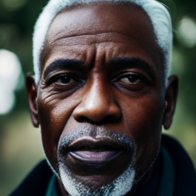 keisha_79baby protrait, photograph, androgynous older black man, oval