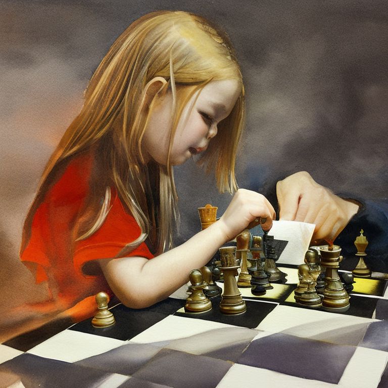 hand playing chess