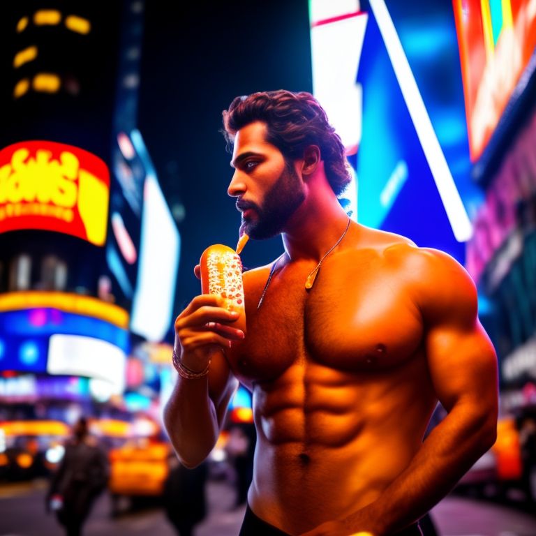 Dirty Deer390 Greek God Zeus In Times Square New York Eating A Hot   Clfkib3g20004l108417atnhg 1