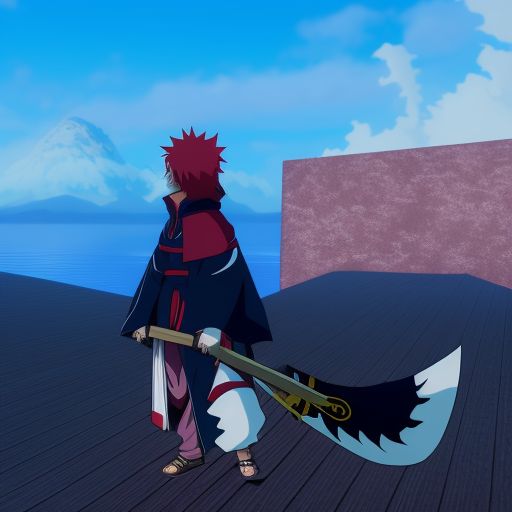 weighty-gnat823: man with crazy red hair wearing akatsuki cloak from