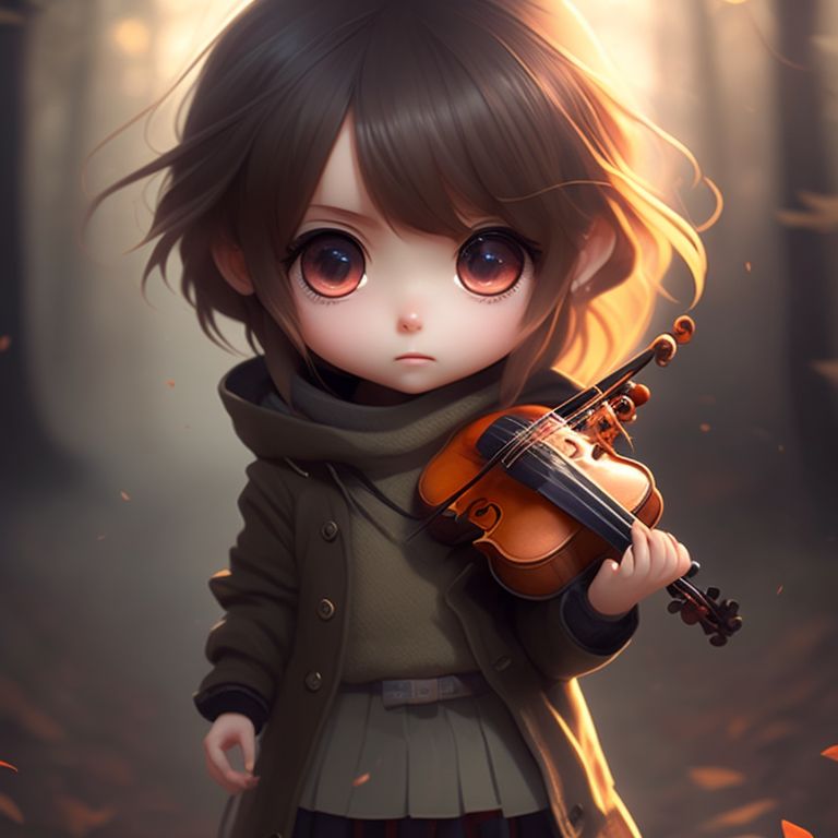 Chibi Anime Girl With Brown Hair