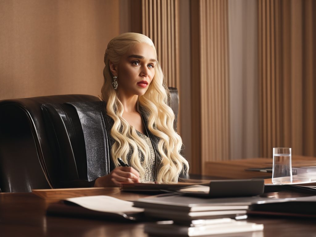 measly-zebra251: daenerys targaryen working at the office chief executive  officer