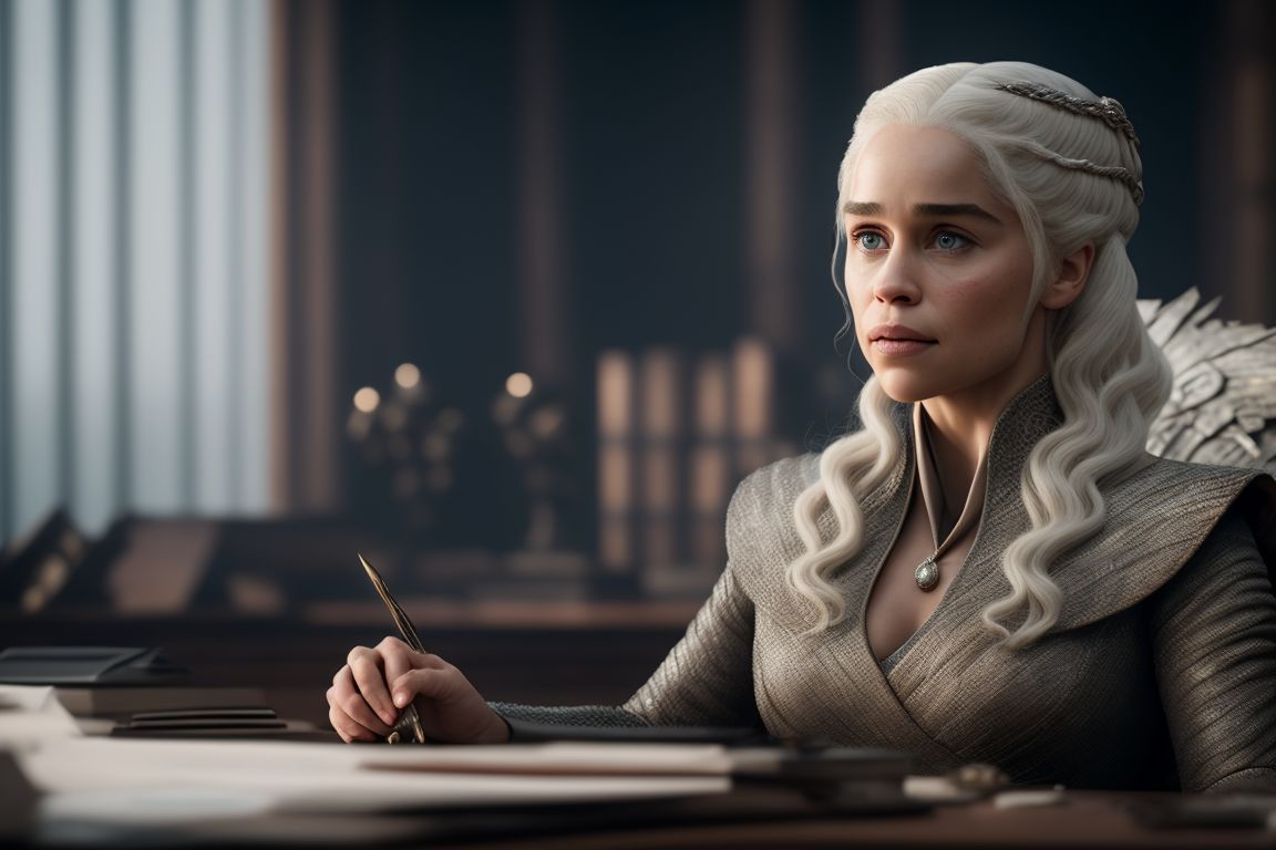 measly-zebra251: daenerys targaryen working at the office chief executive  officer