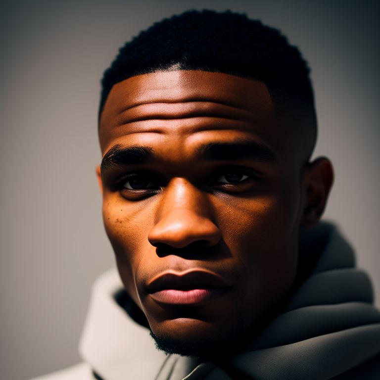 russel westbrook, Cinematic, Photography, Sharp, Hasselblad, Dramatic Lighting, Depth of field, Medium shot, Soft color palette, 80mm, Incredibly high detailed, Lightroom gallery