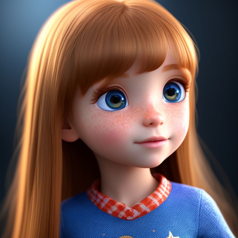 cute girl cartoon characters 3d