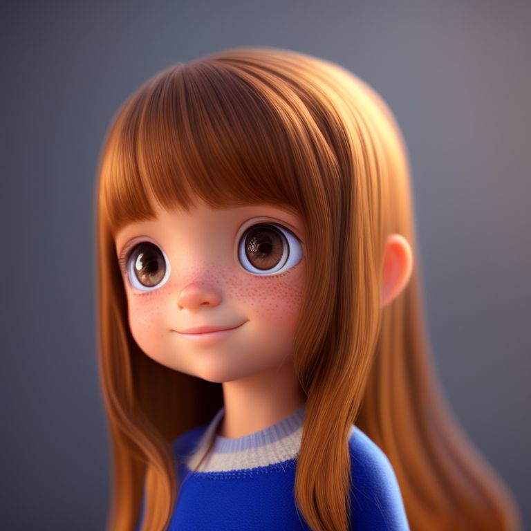 cute cartoon girl 3d characters