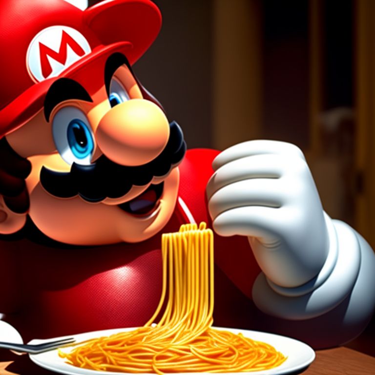 organicant952 Super Mario eating spaghetti