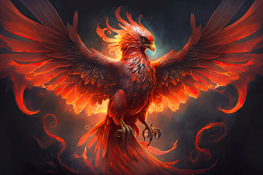 only-grouse769: Red phoenix with ray of lights