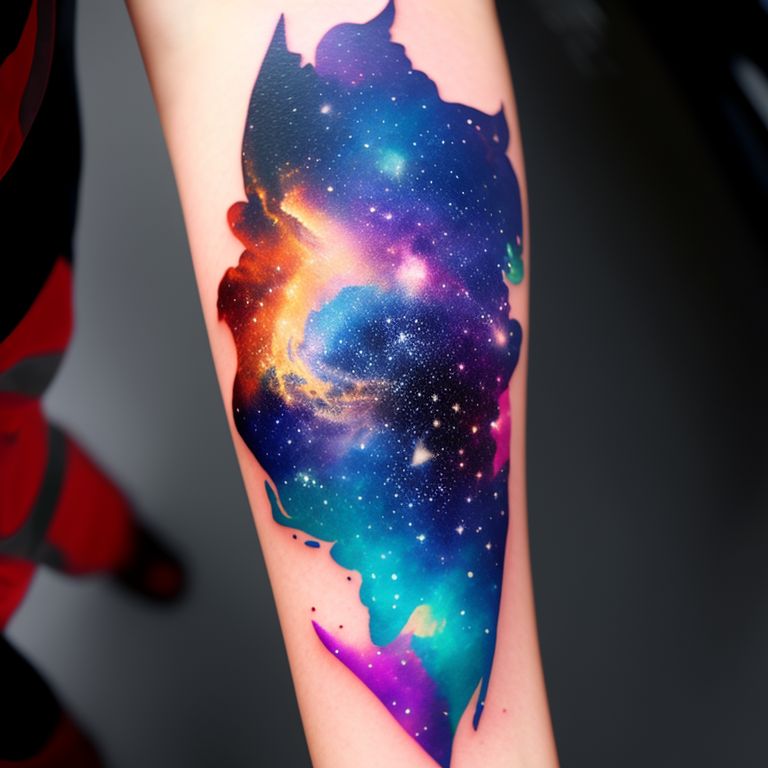 elegant-emu108: Tattoo that is a mix of Bolivia and galaxy