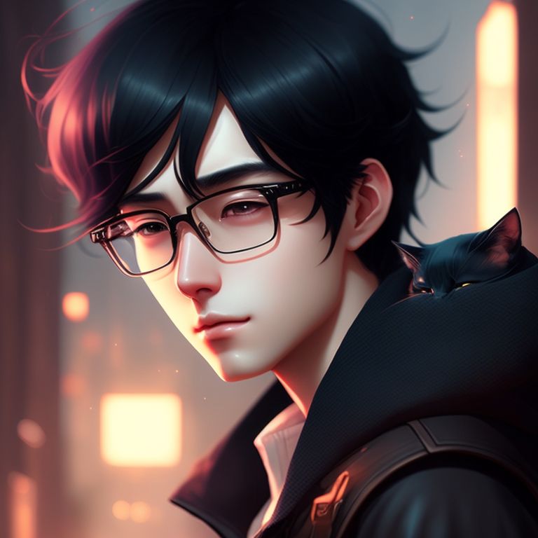 anime boy with glasses