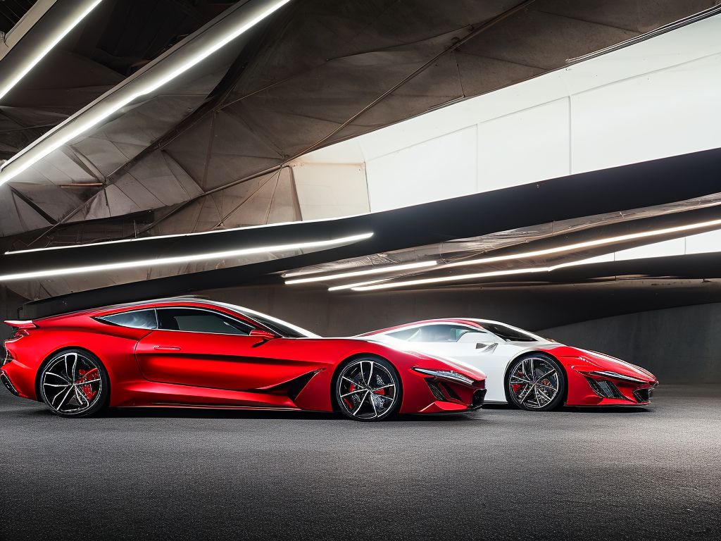 einmaio: side view of a red supercar, headlights, tunnel, Automotive ...