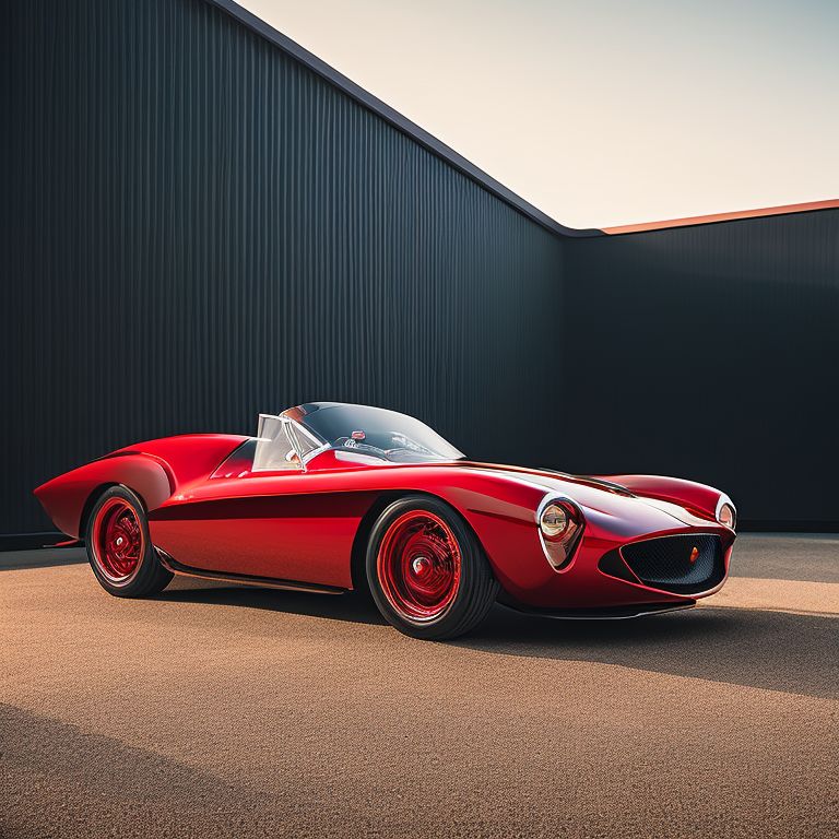 einmaio: one red super car on a clear background, Automotive photography, Studio  lighting,