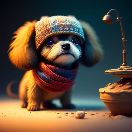 zany-trout671: cute puppie dog with scarf