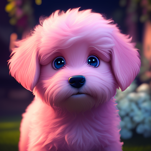 cowumbine: a fluffy pink dog