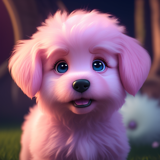 cowumbine: a fluffy pink dog