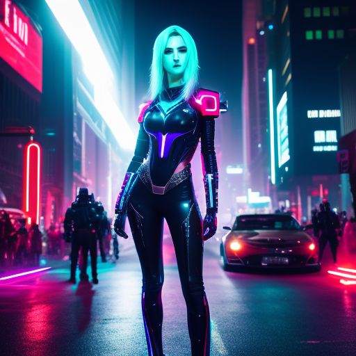 Glowing Futuristic Neon Electric Girl Costume