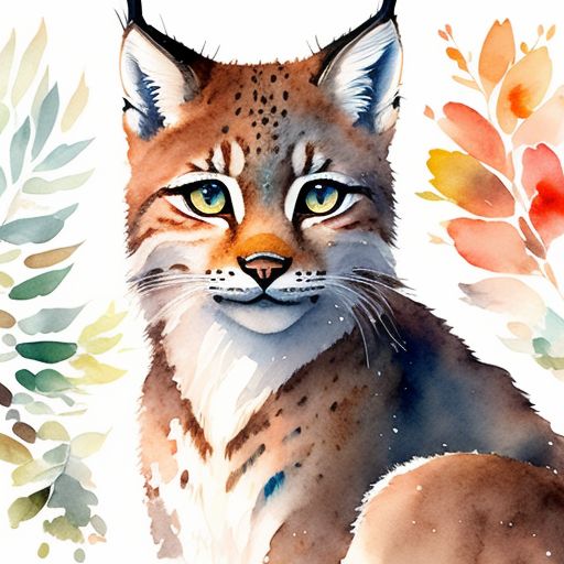 Watercolor Lynx, Lynx Scene 2pk - Swedish Dish Cloth