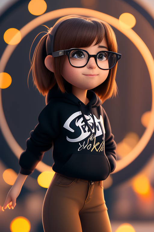 square-crab917: Cute girl, brown hair, black hoodie, glasses